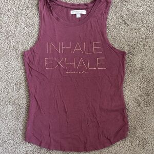 Spiritual Gangster Maroon 'Inhale Exhale' Tank Top